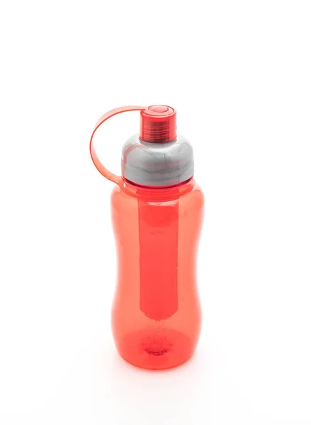 Red plastic water bottle or  canteen — Stock Photo, Image