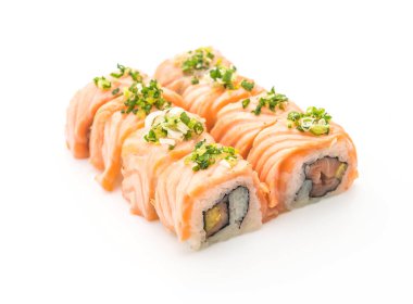 ızgara somon suşi roll - Japon gıda tarzı