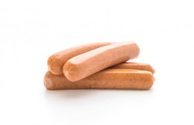 bockwurst sosis beyaz arka plan üzerinde