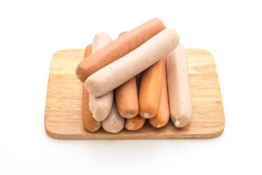 Beyaz arka plan üzerinde sosis mix