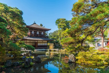 Gümüş Pavilion Ginkakuji Tapınağı'nda güzel mimari