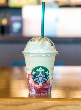 Busan, Güney Kore - 12 Temmuz, 2017: Starbuck Choux Crea bardak