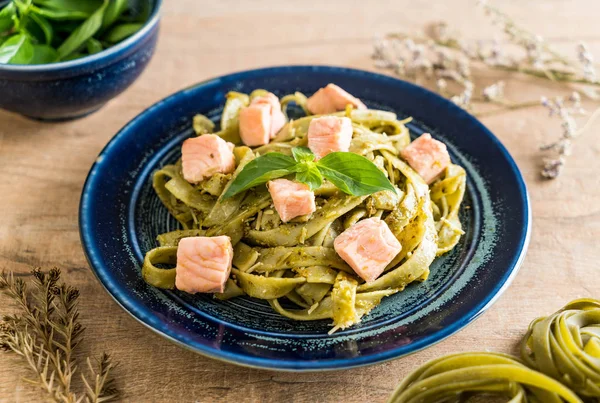 ıspanak fettuccine somon ile