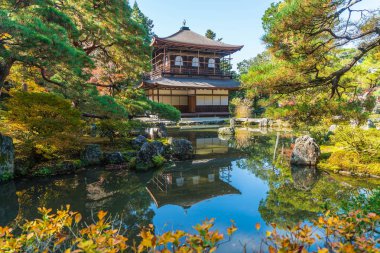 Gümüş Pavilion Ginkakuji Tapınağı'nda güzel mimari