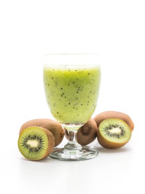 kiwi smoothie beyaz arkaplanda