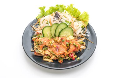 taze somon çiğ baharatlı salata