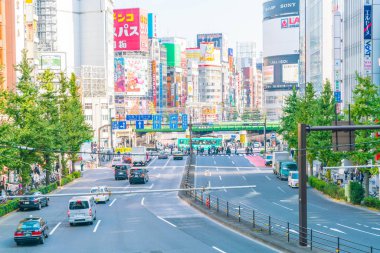 Tokyo, Japonya - 2016 Kasım 17: Shinjuku Tokyo'nın busine biridir