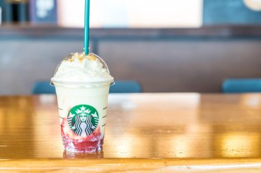 Busan, Güney Kore - 12 Temmuz, 2017: Starbuck Choux Crea bardak
