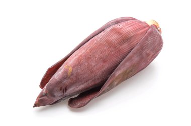 Beyaz arkaplanda muz çiçeği