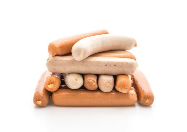 Beyaz arka plan üzerinde sosis mix