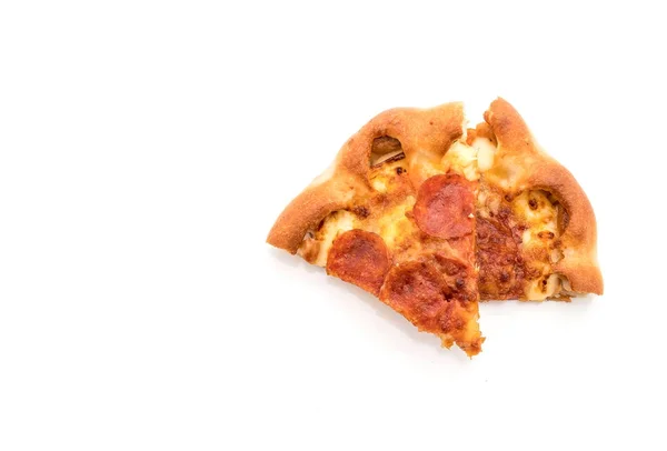 Homemade Pepperoni Pizza on white background — Stock Photo, Image