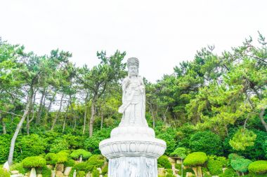 Güzel mimari Haedong Yonggungsa Tapınağı'nda oturur üzerine bir 