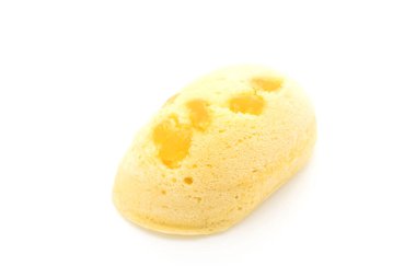 Mango yumuşak kek üzerine beyaz