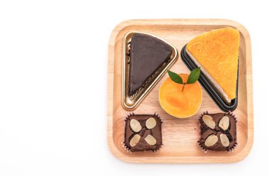 kek, turuncu fincan kek, altın konu pasta ve çikolata Şip Şak