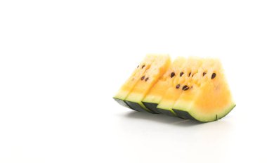 beyaz üzerine taze sarı karpuz 