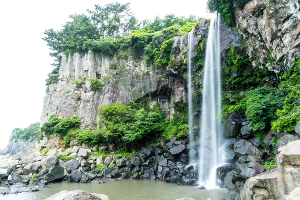 Cachoeira Jeongbang na ilha de jeju — Fotografia de Stock