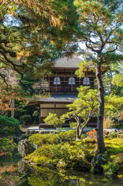 Gümüş Pavilion Ginkakuji Tapınağı'nda güzel mimari