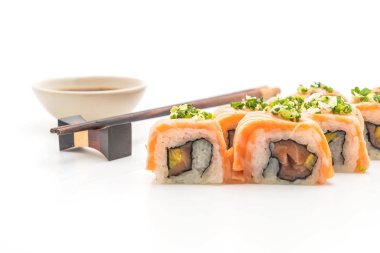 ızgara somon suşi roll - Japon gıda tarzı