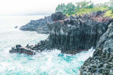 Jungmun Daepo sahil Jusangjeolli Cliff, Jeju Adası
