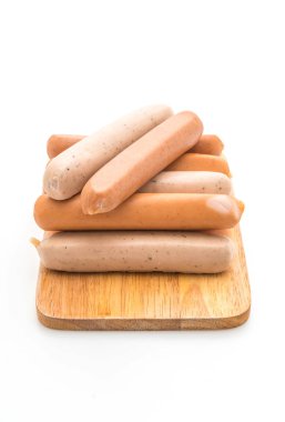 Beyaz arka plan üzerinde sosis mix