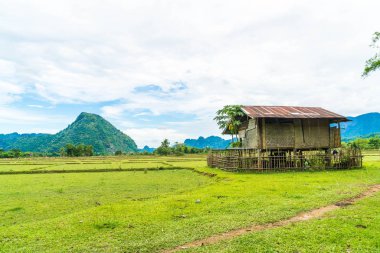  Vang Vieng alanlarda eski ev