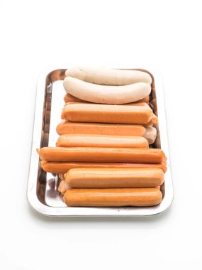 Beyaz arka plan üzerinde sosis mix