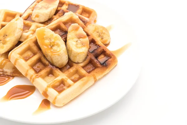 Gofre de plátano con caramelo — Foto de Stock