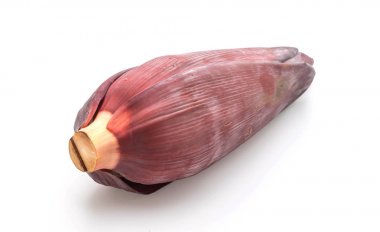 Beyaz arkaplanda muz çiçeği