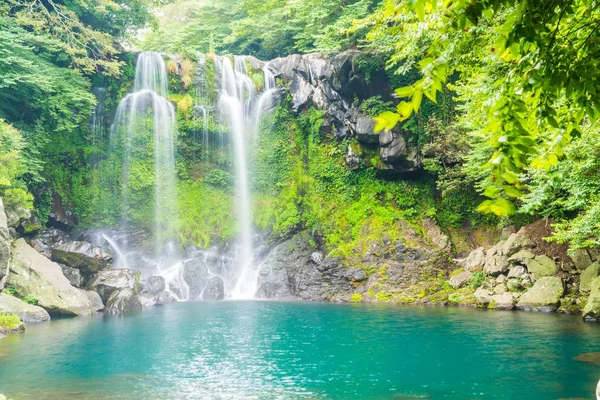 Jeju Isaland Cheonjeyeon vízesések — Stock Fotó