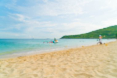 Bulanıklık güzel tropikal plaj ve deniz manzarası backgro