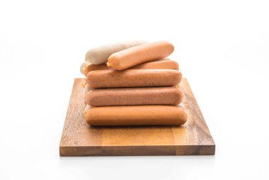 Beyaz arka plan üzerinde sosis mix
