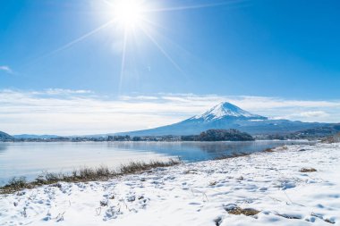 Dağ Fuji San Kawaguchiko Gölü.