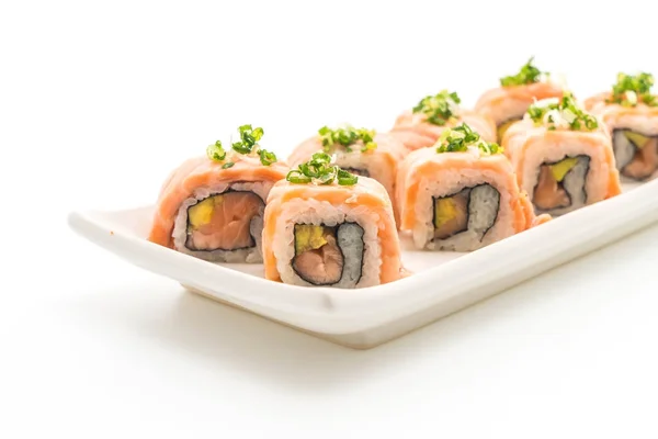 Gegrilde zalm sushi roll - Japans eten stijl — Stockfoto