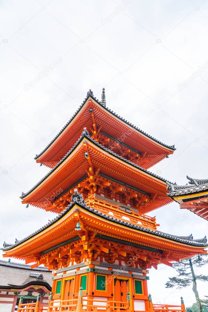 Beautiful Architecture in Kiyomizu-dera Temple Kyoto,.