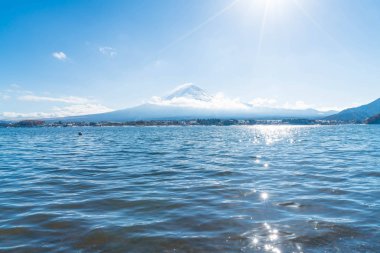 Dağ Fuji San Kawaguchiko Gölü.