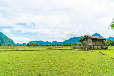  Vang Vieng alanlarda eski ev