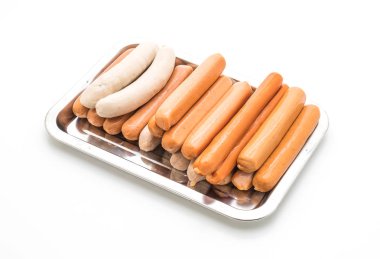 Beyaz arka plan üzerinde sosis mix