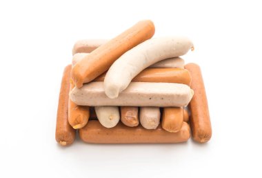 Beyaz arka plan üzerinde sosis mix