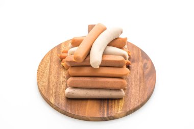 Beyaz arka plan üzerinde sosis mix