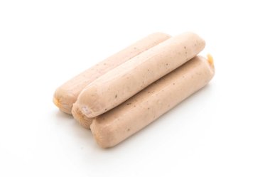 Beyaz arka plan üzerinde domuz sucuğu sosis