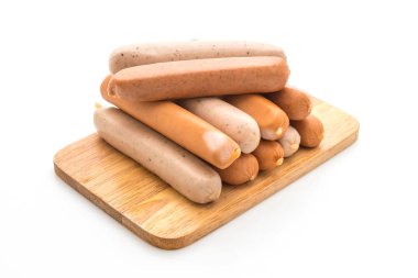 Beyaz arka plan üzerinde sosis mix