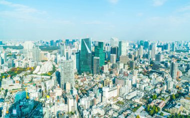 Tokyo şehir manzarası ile Tokyo Tower