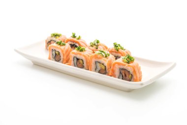 ızgara somon suşi roll - Japon gıda tarzı