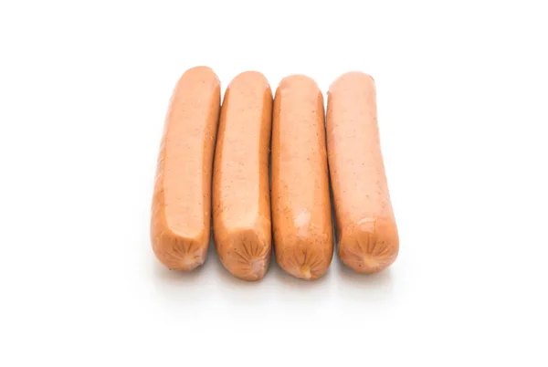 Bockwurst korv på vit bakgrund — Stockfoto