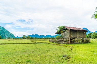  Vang Vieng alanlarda eski ev