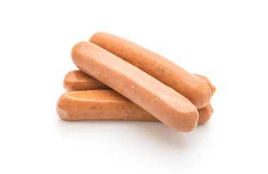 bockwurst sosis beyaz arka plan üzerinde