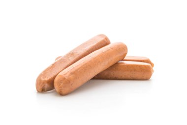 bockwurst sosis beyaz arka plan üzerinde