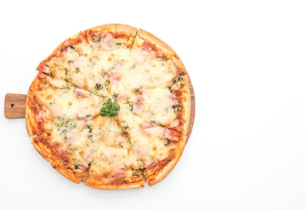 Pizza agli spinaci e pancetta — Foto Stock