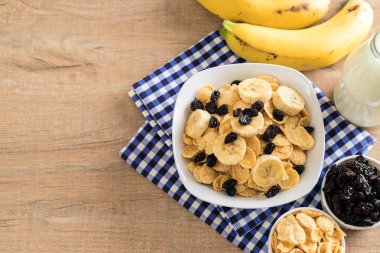 muz, Kuru üzüm ve süt ile tahıl 