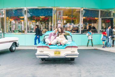 Osaka, Japonya - 21 Kasım 2016: temel tema park konumlar 